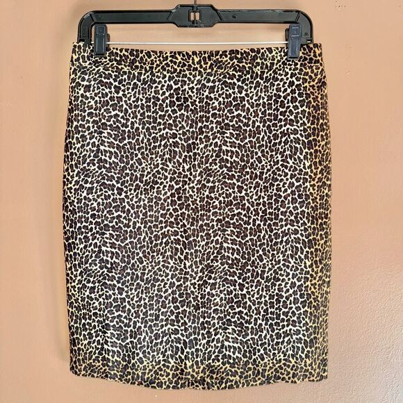 J. Crew Women's Cheetah Print Midi Skirt - Size 6P - Picture 1 of 7